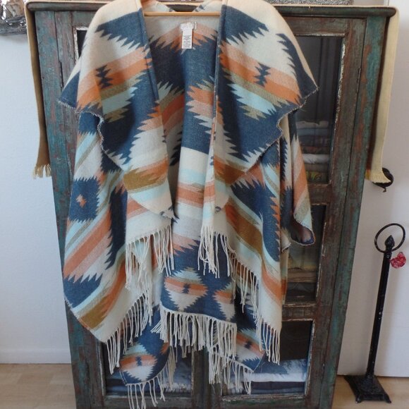 Free People Jacket/Poncho Native Print OS - Picture 2 of 7